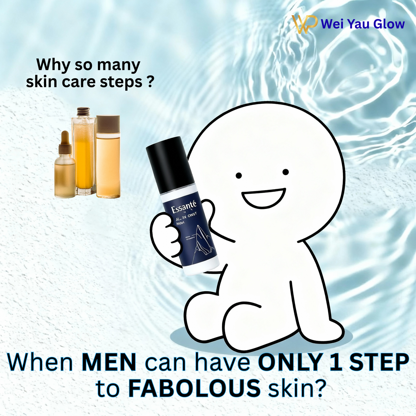 Essanté, All-In-One mist, 1 complete skin care at 1 bottle, toner + serum + moisturizer. Smart skincare for modern men