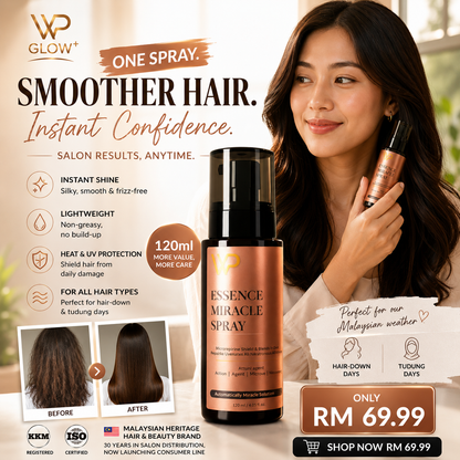 Hair Serum Spray for Dry & Frizzy Hair | WP Miracle Essence | Instant Repair, Shine & Heat Protection (120 ml)
