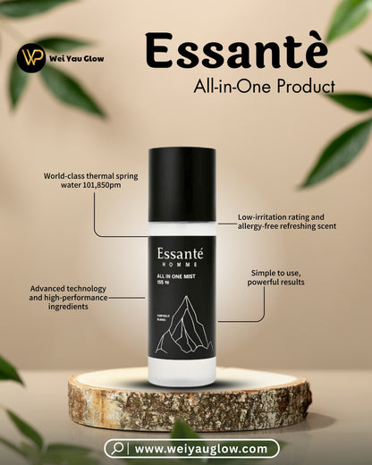 Complete Men SkinCare in JUST 1 SPRAY, Essanté ; All-In-One Mist: toner + serum + moisturizer. Smart skincare for modern men