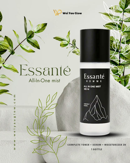 Complete Men SkinCare in JUST 1 SPRAY, Essanté ; All-In-One Mist: toner + serum + moisturizer. Smart skincare for modern men