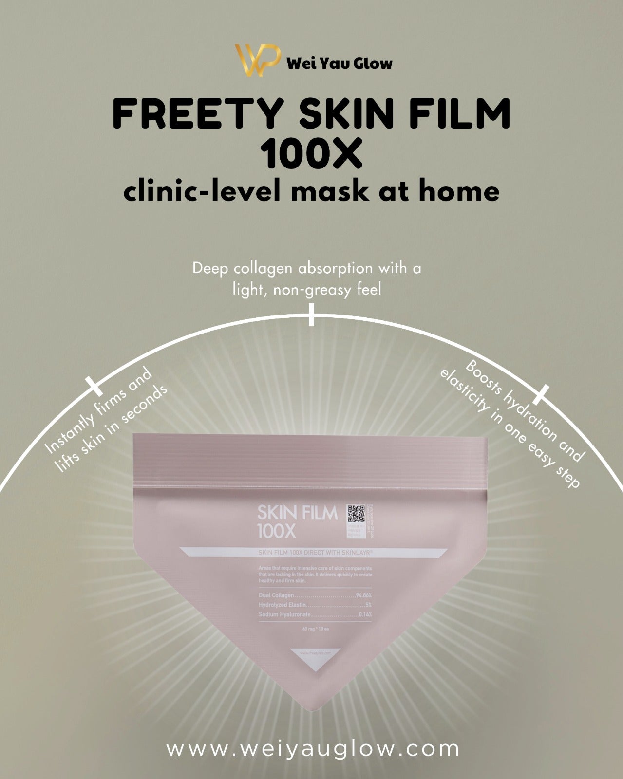 Freety Lab Skin Film 100X Collagen Film Mask – Instant Lift, Firming & Hydrating Nano Film (30sheets)