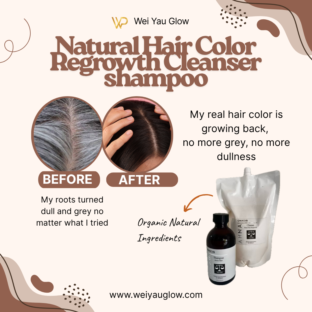 (BEST SELLER) BYE GREY HAIR: Organic to REGROW natural Hair Color, anti Hair-Loss Shampoo